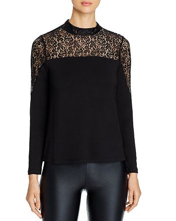 Design History Lace-Inset Top | Bloomingdale's