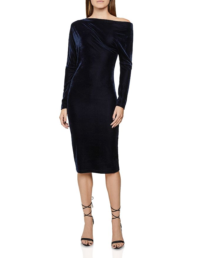 REISS Valeria Off-the-Shoulder Velvet Dress | Bloomingdale's