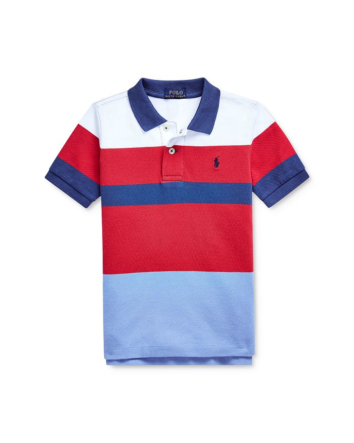 Shop Ralph Lauren Polo Boys' Striped Color-block Polo Shirt - Little Kid In  Red