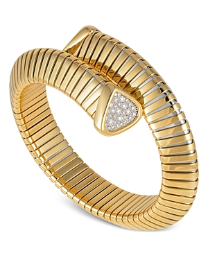Marina B 18K Yellow Gold Trisola Diamond Bangle Bracelet