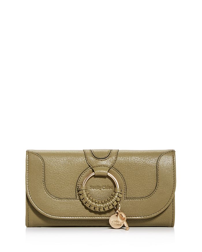 See By Chloé See By Chloe Hana Leather Continental Wallet In Safari Khaki/gold