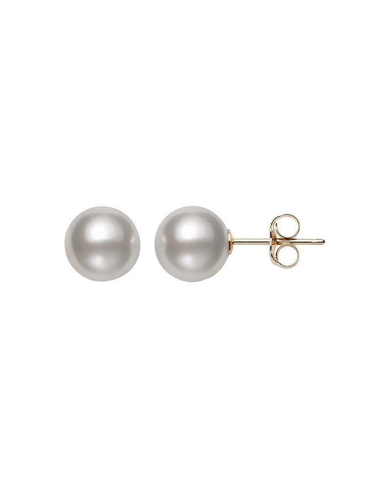 Bloomingdale's Fine Collection Akoya Cultured Pearl Stud Earrings in 14K Yellow Gold