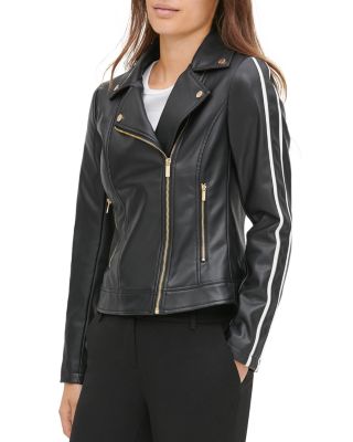 Calvin klein faux leather moto jacket hotsell