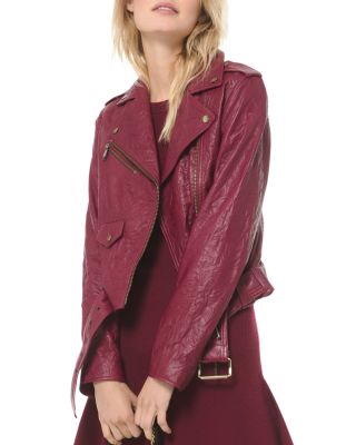 michael michael kors textured leather moto jacket