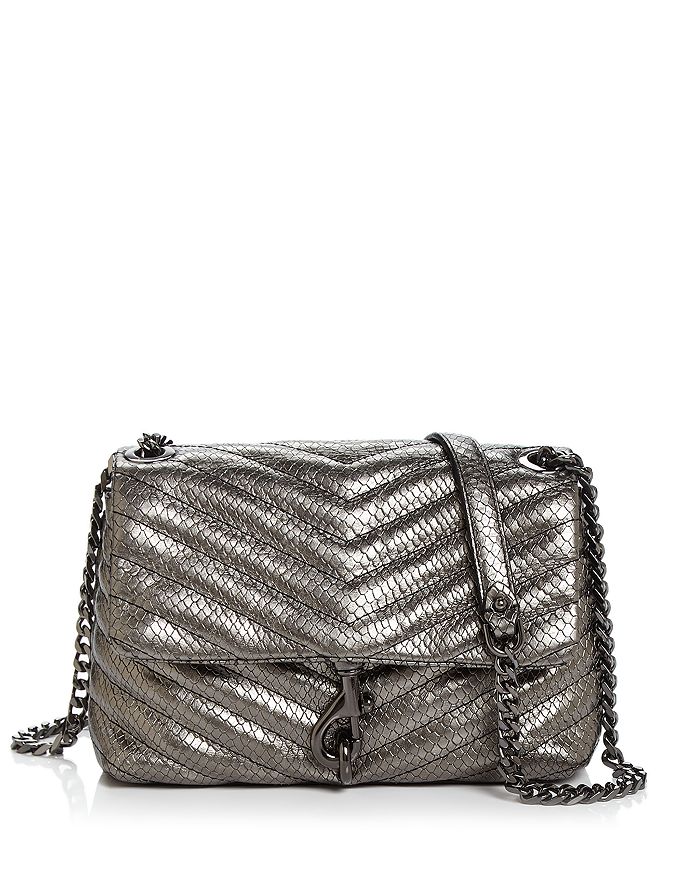 Rebecca Minkoff Edie Quilted Leather Convertible Crossbody In Anthracite/gunmetal