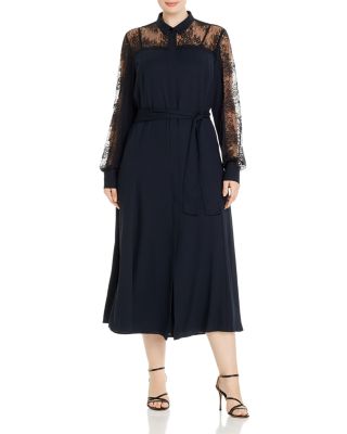 Marina Rinaldi - Dipinto Lace-Detail Crepe Midi Dress