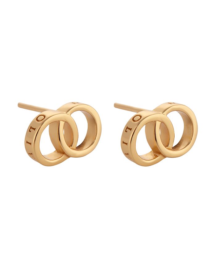OLIVIA BURTON THE CLASSICS INTERLINK EARRINGS IN STERLING SILVER, GOLD-PLATED STERLING SILVER OR ROSE GOLD-PLATED ,OBJCOE73