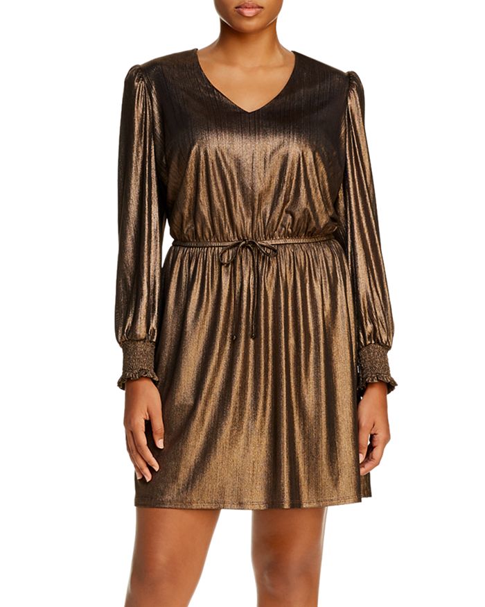 Aqua Curve Metallic Mini Dress - 100% Exclusive In Gold Metallic