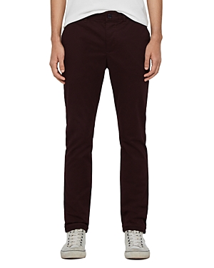 Allsaints Park Slim Fit Chinos In Mahogany Red
