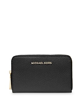 Michael Kors Black Wallet Small Card Case gold plate zippered