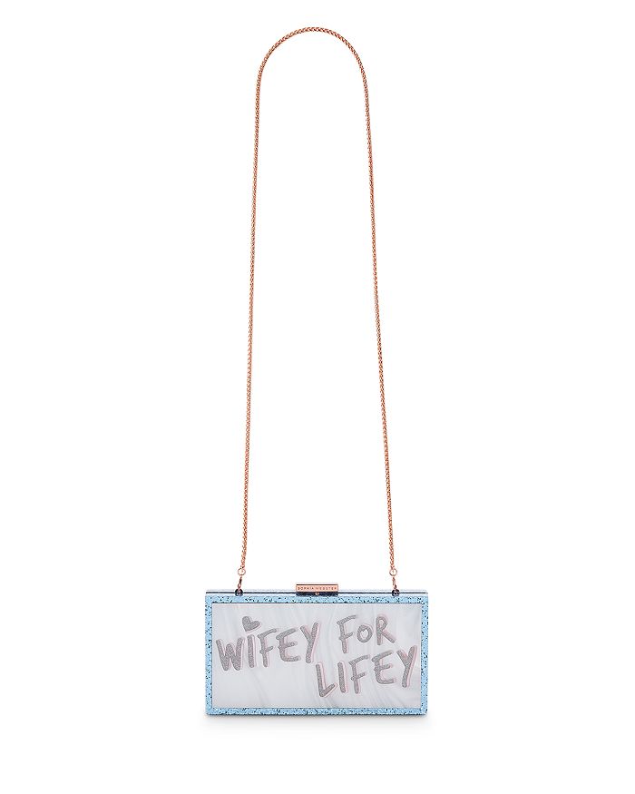 Sophia Webster Blue Cleo Wifey for Lifey PVC clutch bag