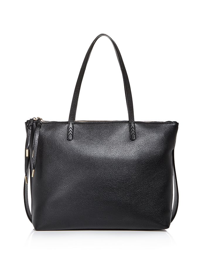 Bally Maelys Leather Tote In Black/ Red
