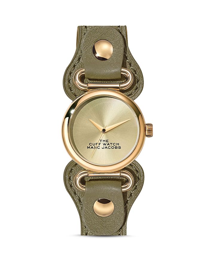 Marc Jacobs The Cuff Watch, 32mm In Gold/green