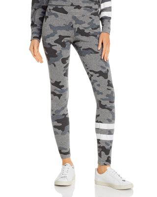 Sundry Striped Detail Camo Leggings In 