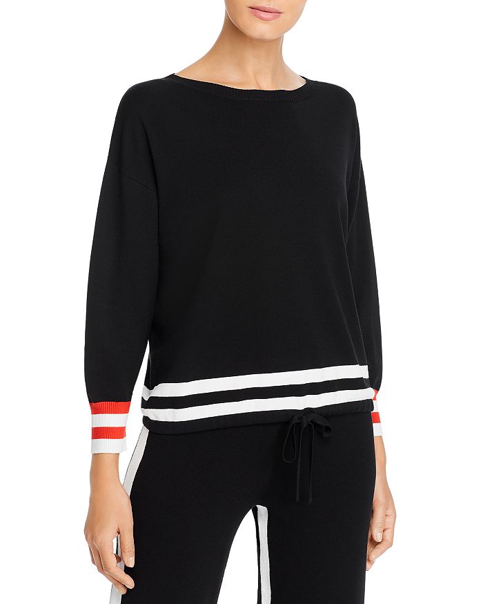Marella Ario Stripe Trimmed Sweater In Black