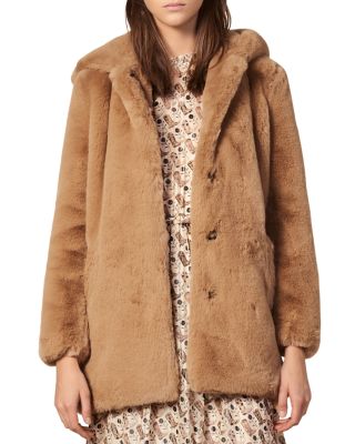 Sandro Honey Faux Fur Coat Bloomingdale S, Reiss Lexington Faux Fur Coat