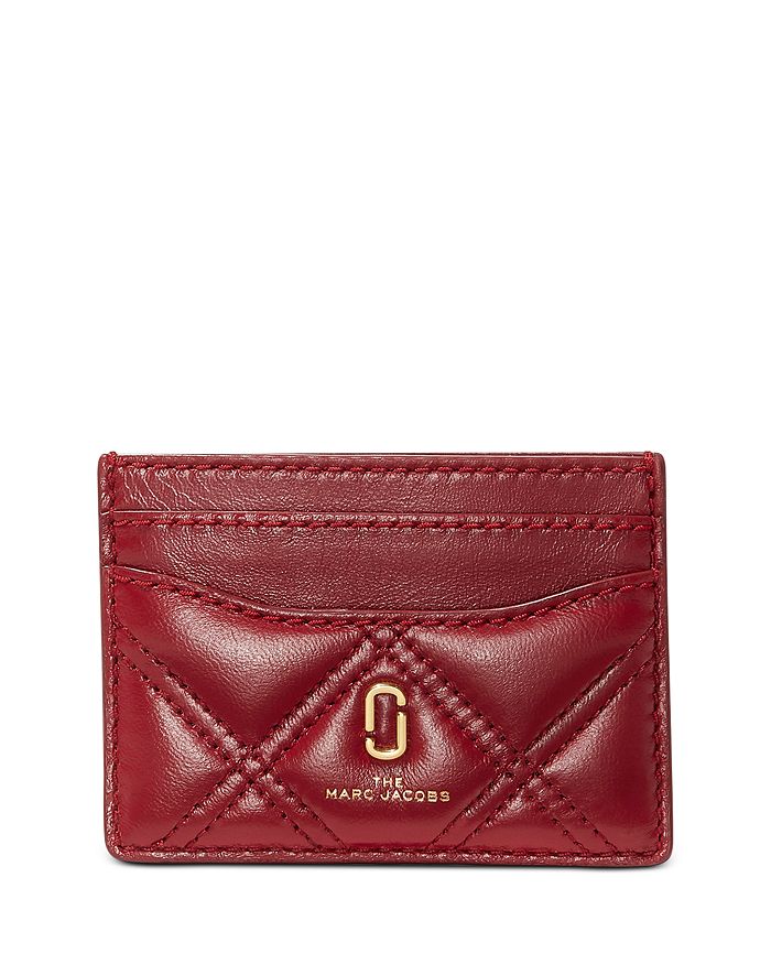 Marc Jacobs Softshot Quilted Card Case In Berry
