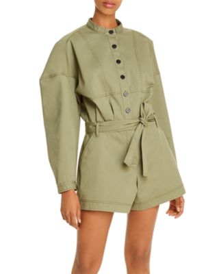 green utility romper