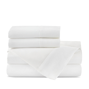 Peacock Alley Mandalay Cuff Flat Sheet, Queen In White