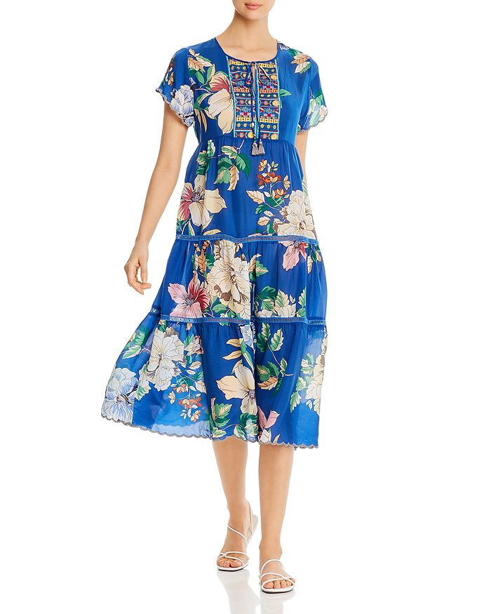 Johnny Was Holly Floral Print Midi Dress | Bloomingdale's