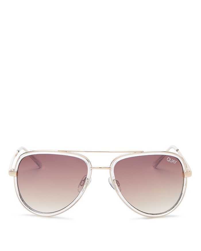 Quay Women's All In Mini Brow Bar Aviator Sunglasses, 59mm In Clear/brown Gradient