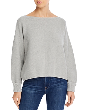 French Connection Moss Stitch Mozart Honeycomb Knit Sweater In Light Gray