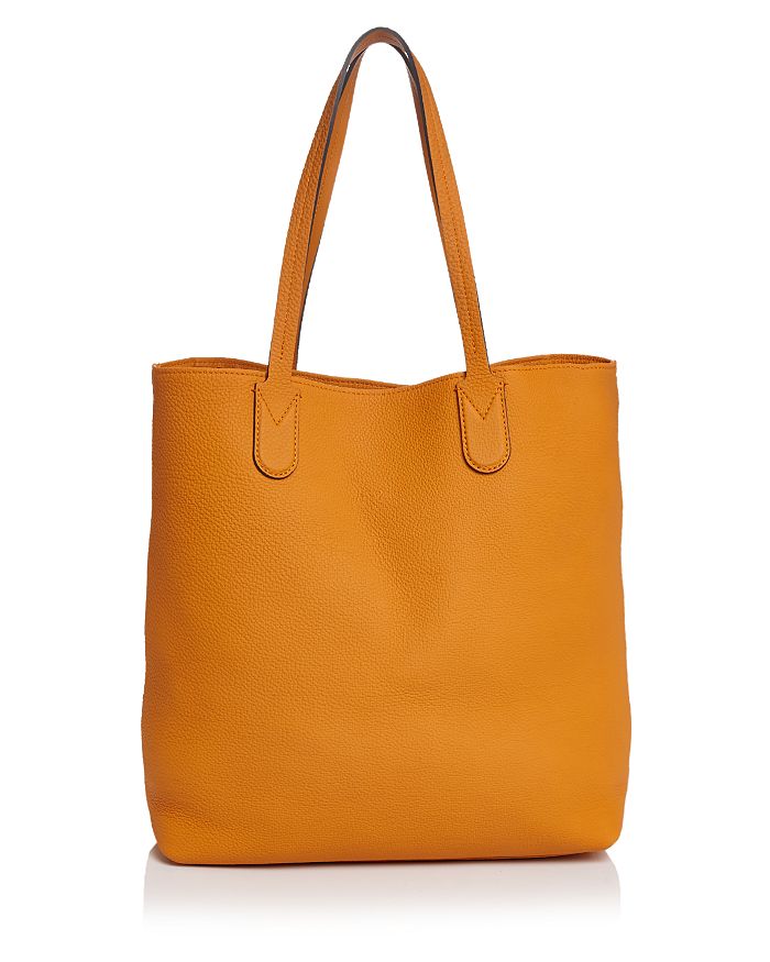 Longchamp Essential Leather Tote In Orange/silver
