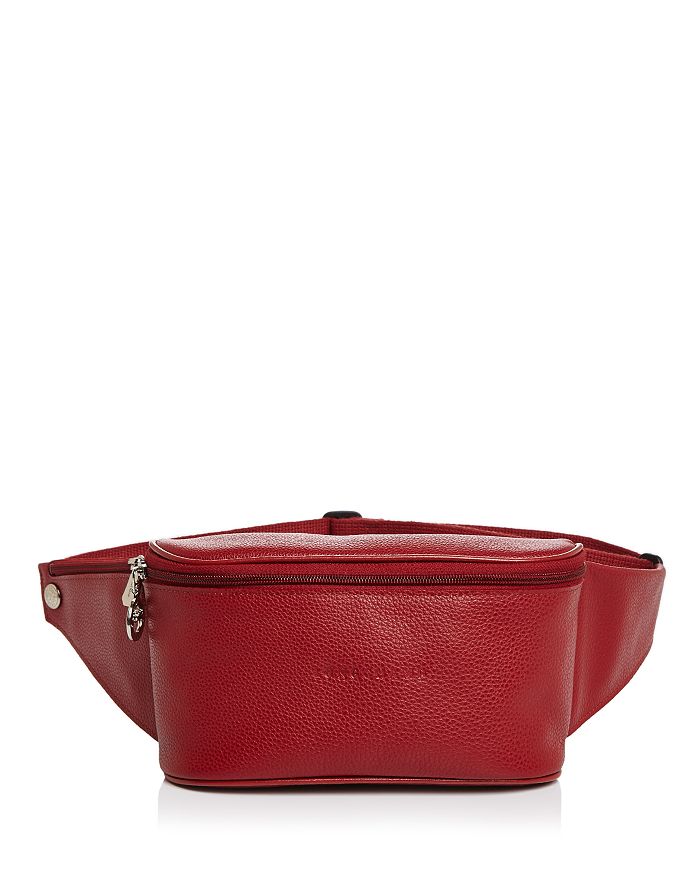 Longchamp Le Foulonne Leather Belt Bag In Red/silver