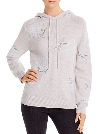Rebecca Taylor Floral Intarsia Hooded Sweater | Bloomingdale's