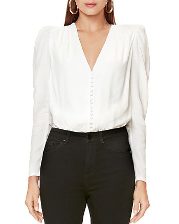 AFRM Puff-Sleeve Button-Front Bodysuit | Bloomingdale's