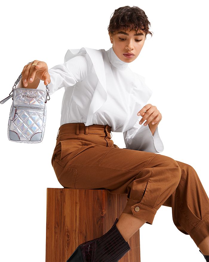 Mz Wallace Hologram Micro Crosby Crossbody In Silver ...