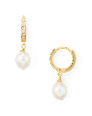 argento vivo pearl hoop earrings