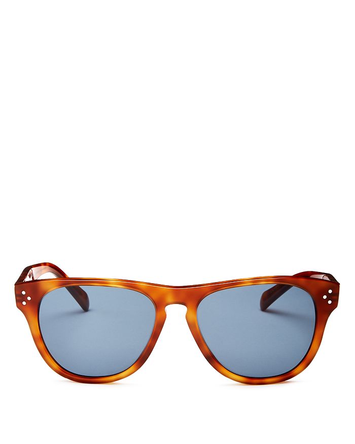 Celine Unisex Square Sunglasses, 58mm In Blue/blonde Havana