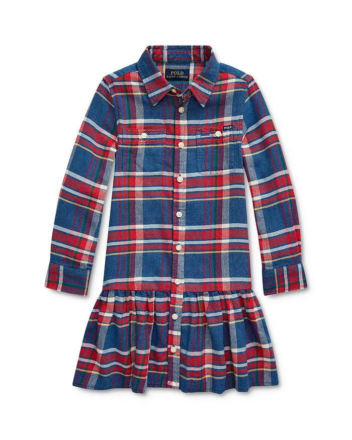 Ralph Lauren Girls' Plaid Shirt Dress - Little Kid | Bloomingdale's