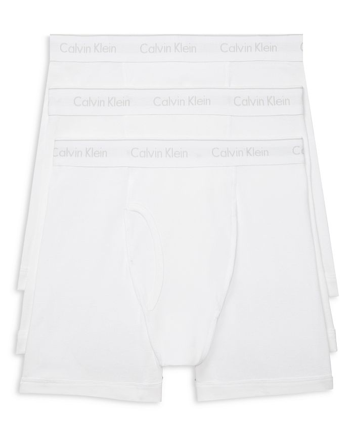 Shop Calvin Klein Cotton Boxer Briefs, Pack Of 3 In Gray/black/white