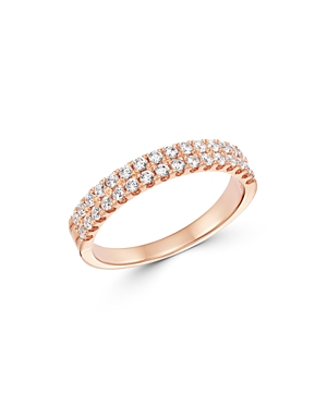 Diamond Double Row Band in 14K Rose Gold, 0.50 ct. t.w. - 100% Exclusive