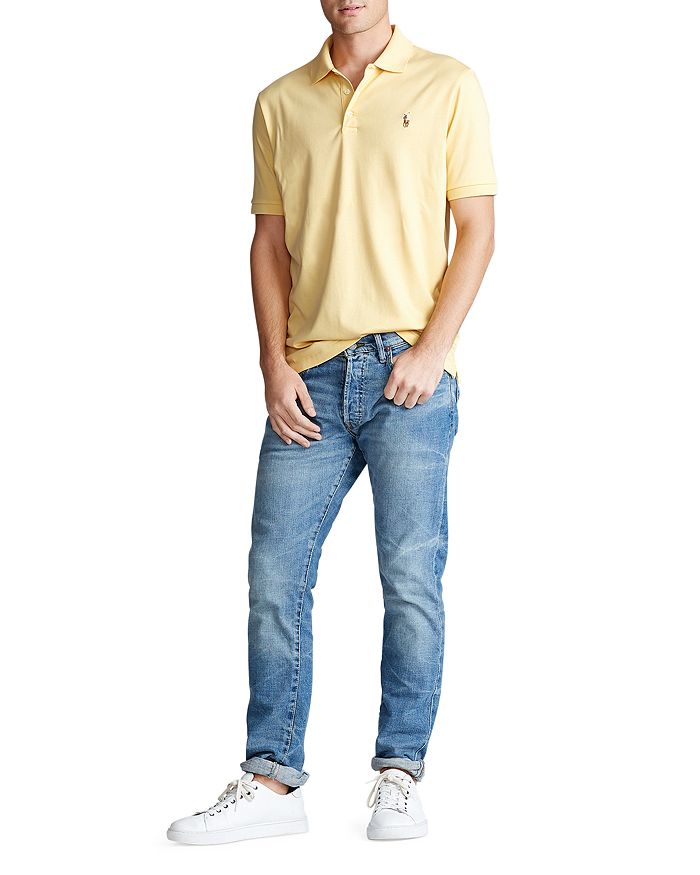 Shop Polo Ralph Lauren Classic Fit Soft Cotton Polo Shirt In Yellow