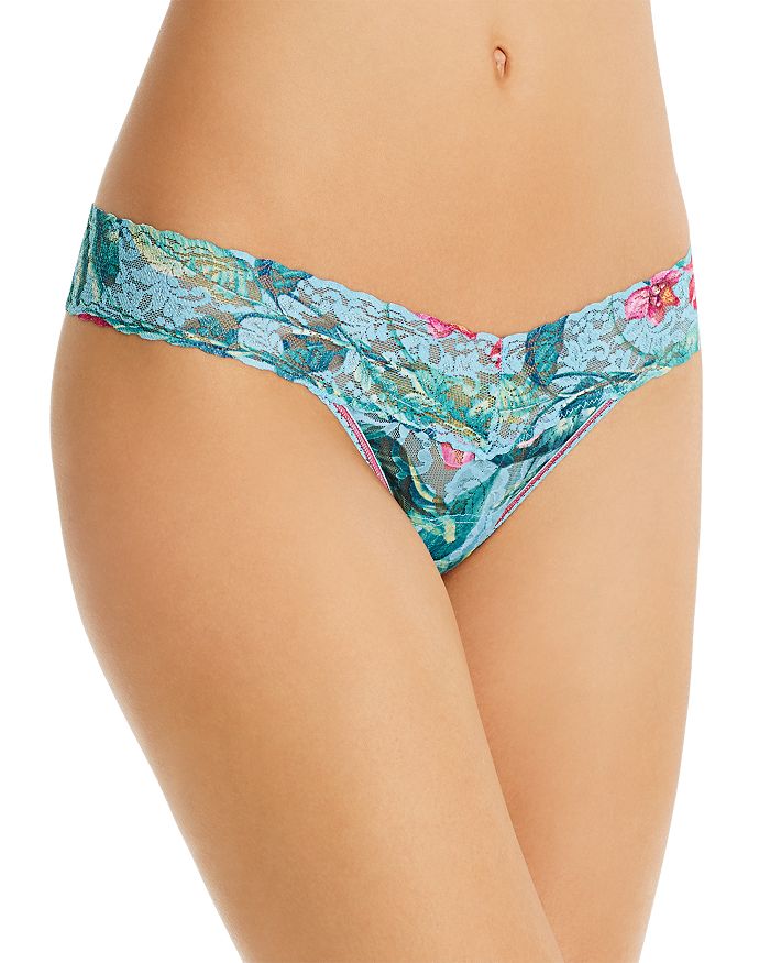 HANKY PANKY LOW-RISE PRINTED LACE THONG,9P1581