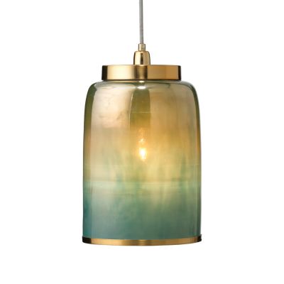 Vapor Aqua Metallic Glass 1 Light Pendant