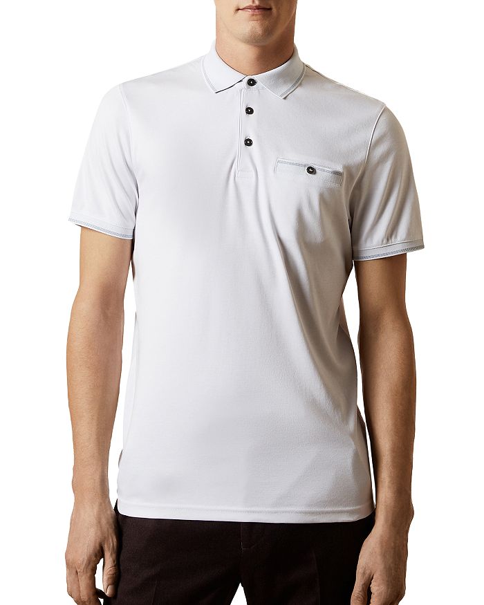 TED BAKER BOOMIE COLOR-TIPPED POLO SHIRT,158415