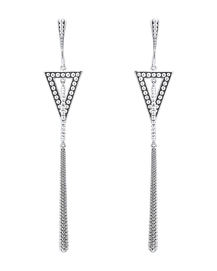 Shop Lagos Sterling Silver Signature Caviar Triangle Circle Drop Earrings