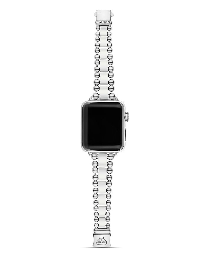 Lagos Smart Caviar White Ceramic & Stainless Steel 20mm Apple Watch