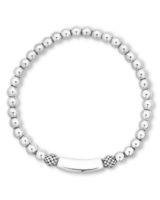 Sterling Silver Signature Caviar XOXO Station Bracelet