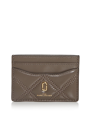Marc Jacobs Softshot Quilted Card Case In Loam Soil