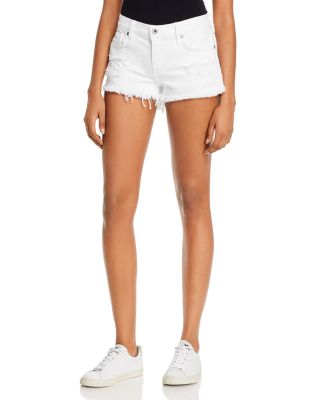 low rise white shorts