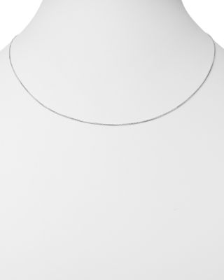 Box Link Chain Necklace in 14K White Gold 