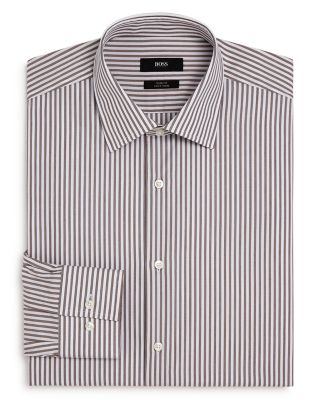 BOSS - Jango Cotton Striped Slim Fit Dress Shirt