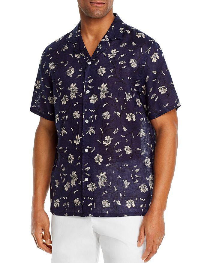 The Men's Store at Bloomingdale's Linen Floral Classic Fit Camp Shirt