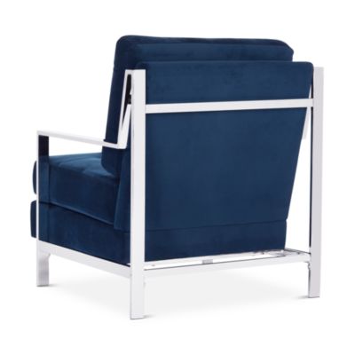 Walden Modern Tufted Linen Chrome Accent Chair