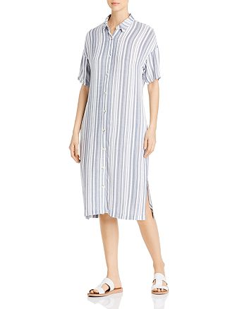 XCVI Gael Striped Midi Shirt Dress | Bloomingdale's